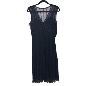 Mixit S Black Sleeveless Midi Dress Beaded Whimsigoth Y2K Dark Fairy Core Witchy